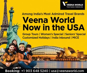 Veena World travel advertisement