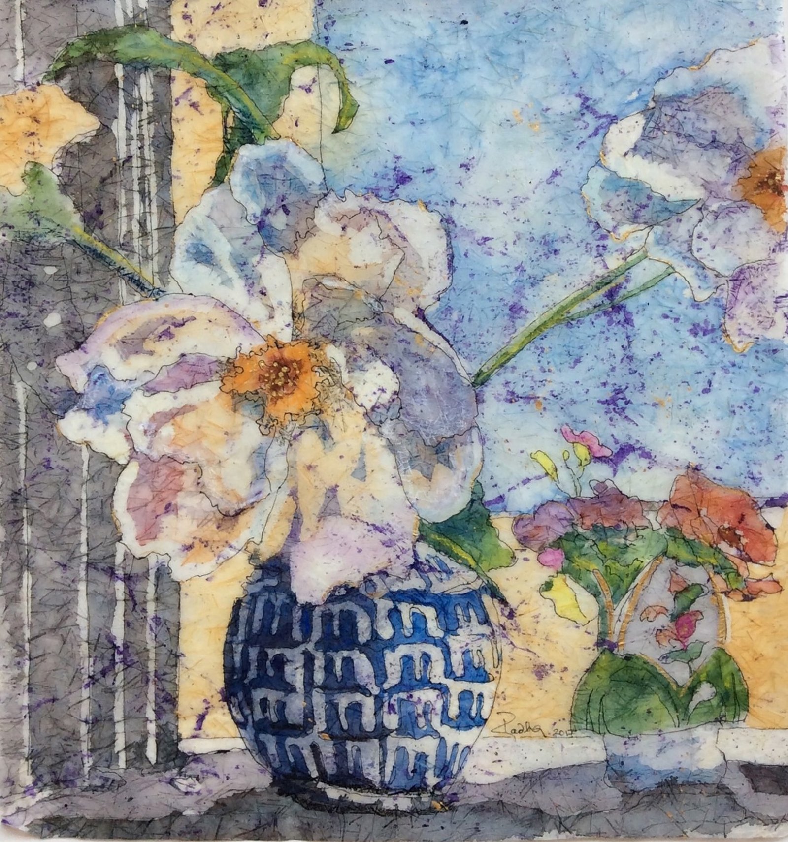 Flowers in the window by Anuradha (Radha) Kirtane